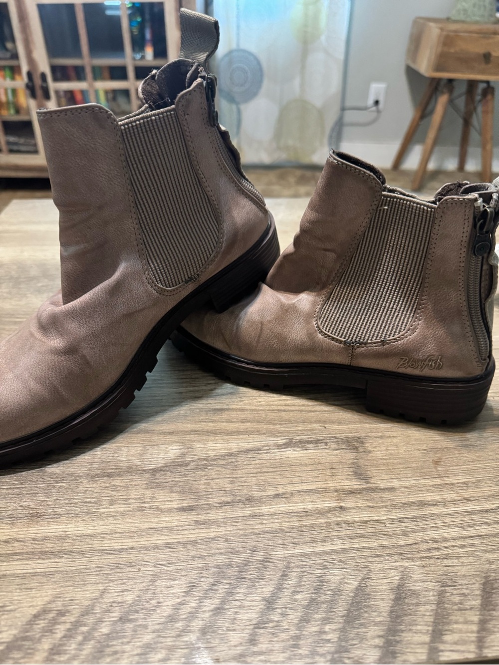 Blowfish Taupe/Cream Chelsea Zip Ankle Boots